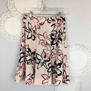 KATE SPADE NY Skirt Tiger Lily Floral Pink Flare, sz 8